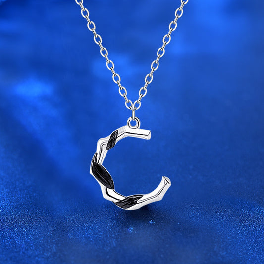 925 Sterling Silver Floral Couple Pendant Necklace Set Matching His & Hers Flower Design Cross Chain Minimalist Jewelry