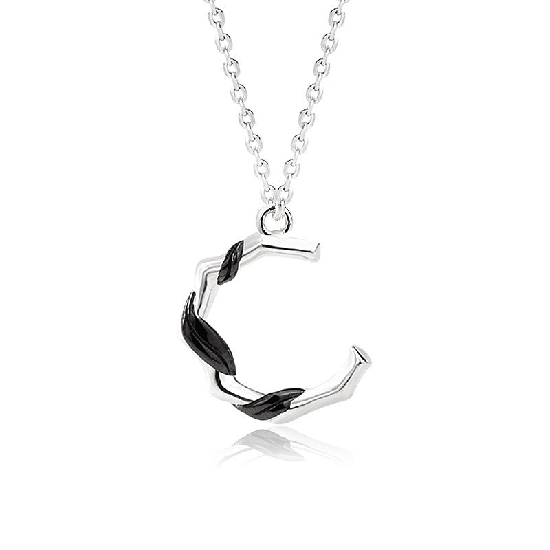 925 Sterling Silver Floral Couple Pendant Necklace Set Matching His & Hers Flower Design Cross Chain Minimalist Jewelry