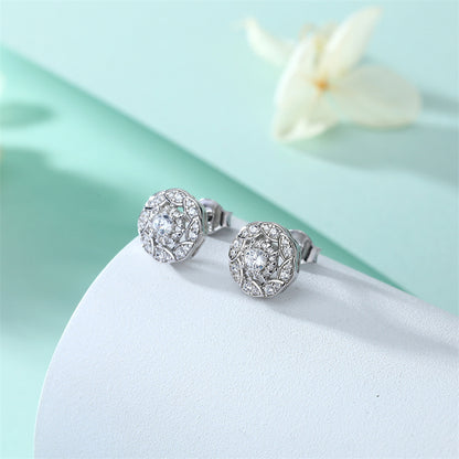 925 Sterling Silver Floral Zircon Stud Earrings – Whimsical Birthstone Flower Collection