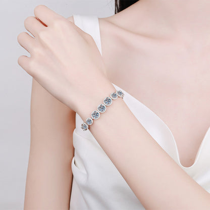 Original Design Geometric Coral Moissanite Bracelet - 10.1-11.1ct Full Moissanite 4 Sizes