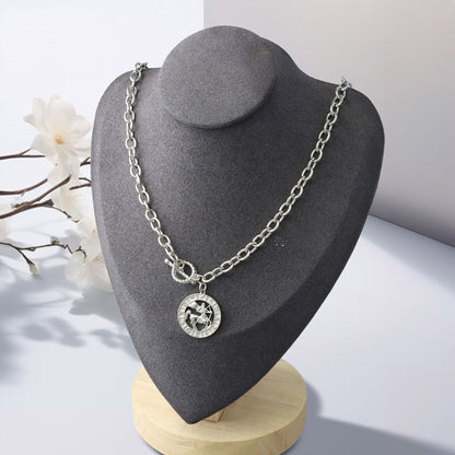 Silver O-Chain Sagittarius Pendant Necklace