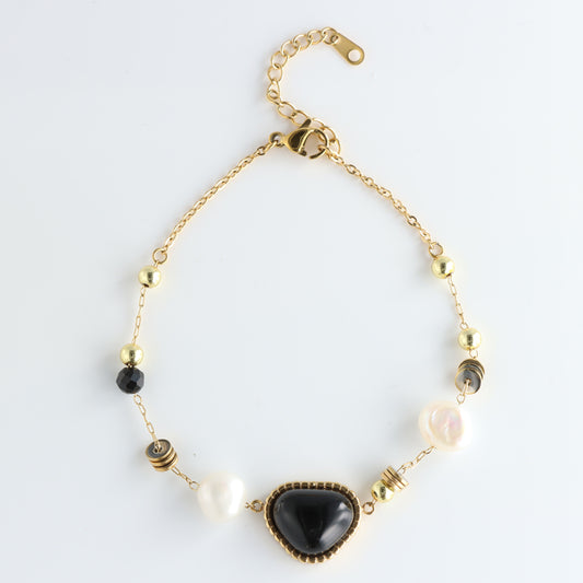 Elegant Stainless Steel Bracelet with Heart Charm