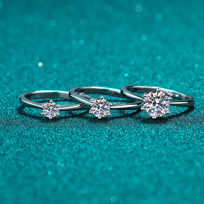 Adjustable Hexagon Zircon Ring for Women - 4/5/6.5/8mm Minimalist Geometric Ring in PT950-Plated 925 Silver