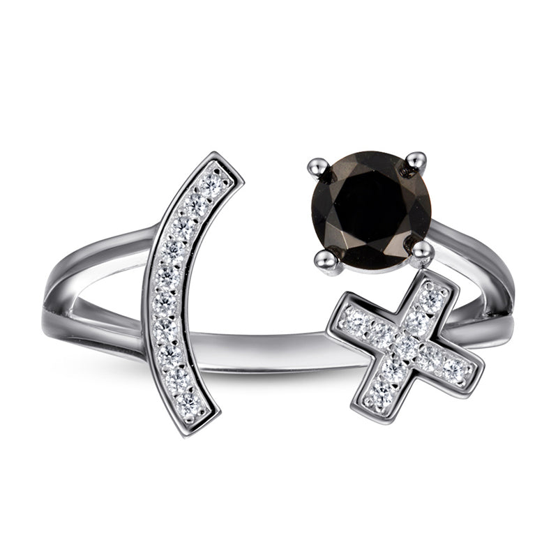 Adjustable S925 Sterling Silver Initial Ring – Floral Korean-Style Jewelry