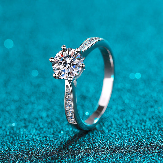 Adjustable Vintage Medal Zircon Ring for Women - 5/6.5/8mm Solitaire Statement Ring in Electroplated 925 Silver