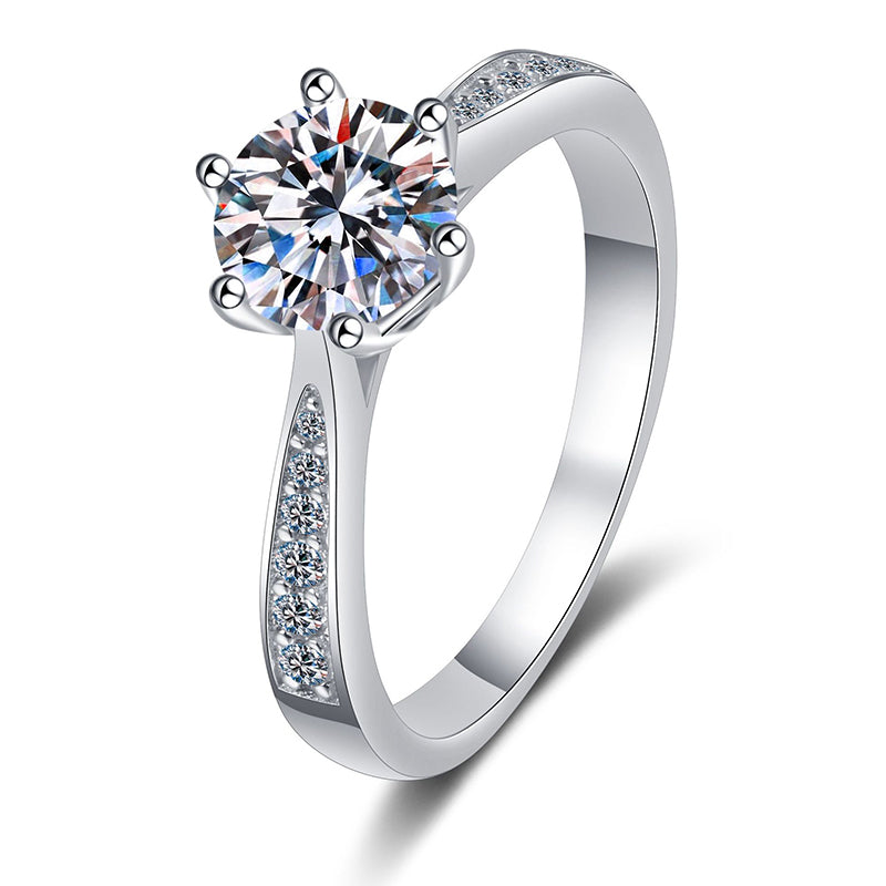 Adjustable Vintage Medal Zircon Ring for Women - 5/6.5/8mm Solitaire Statement Ring in Electroplated 925 Silver