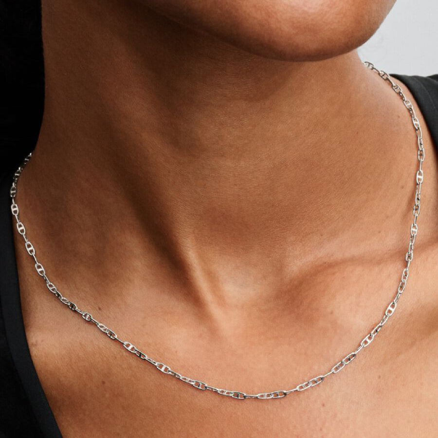 Sterling Silver Anchor Chain Necklace – Nautical Jewelry