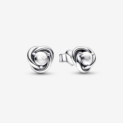 April Birthstone Eternity Circle Stud Earrings