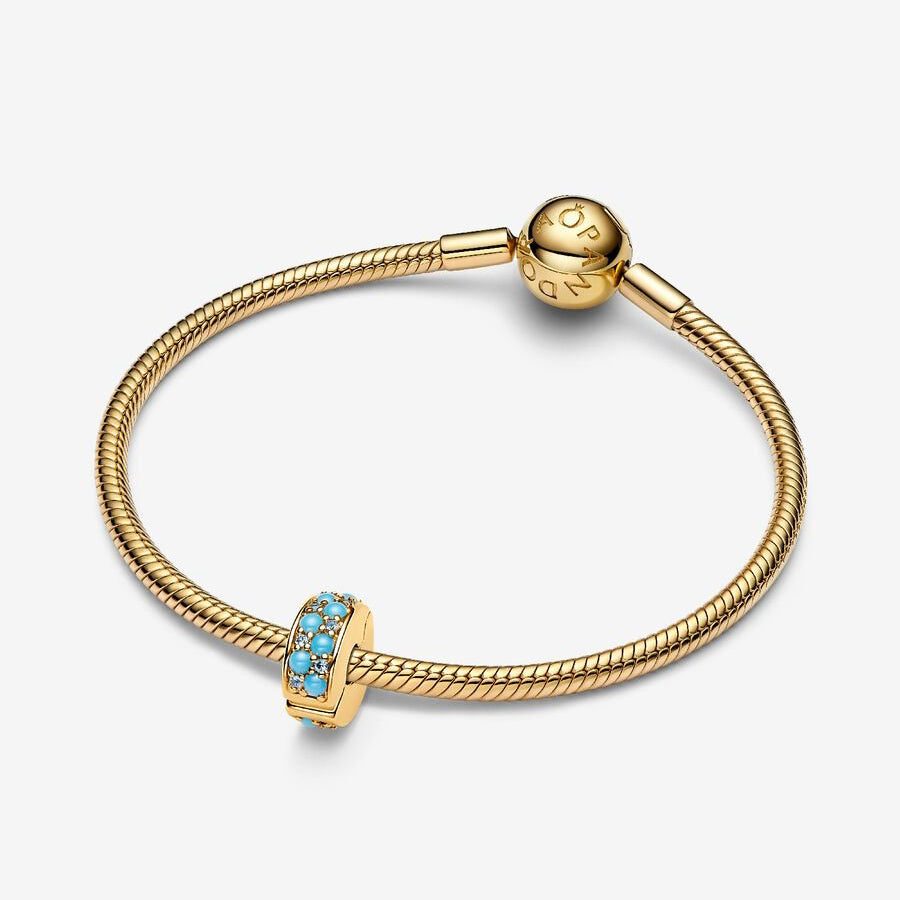 14k Gold Aqua Clip Charm