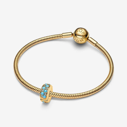 14k Gold Aqua Clip Charm