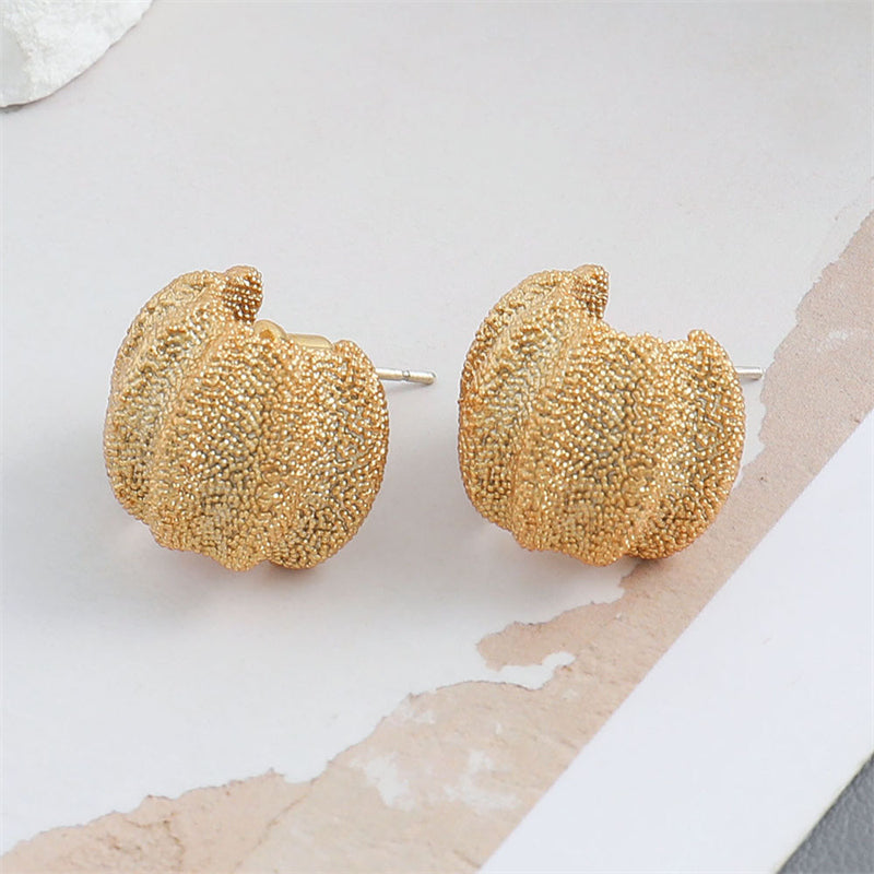 Asymmetric Geometric Stud Earrings in Genuine Gold Plating