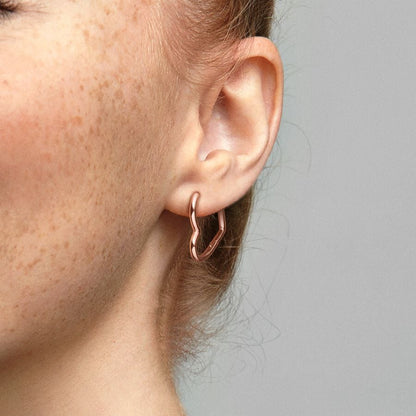 Asymmetrical Heart Hoop Earrings