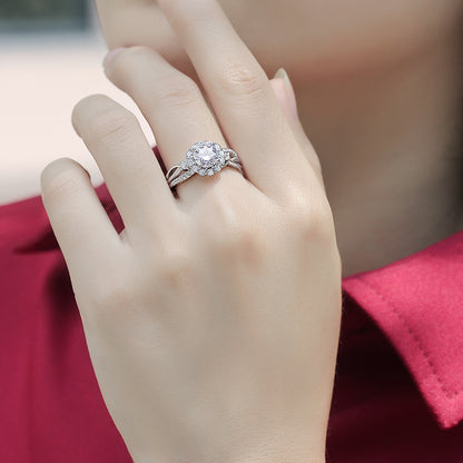 Bold Geometric Ring with 1ct Moissanite