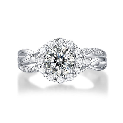 Bold Geometric Ring with 1ct Moissanite