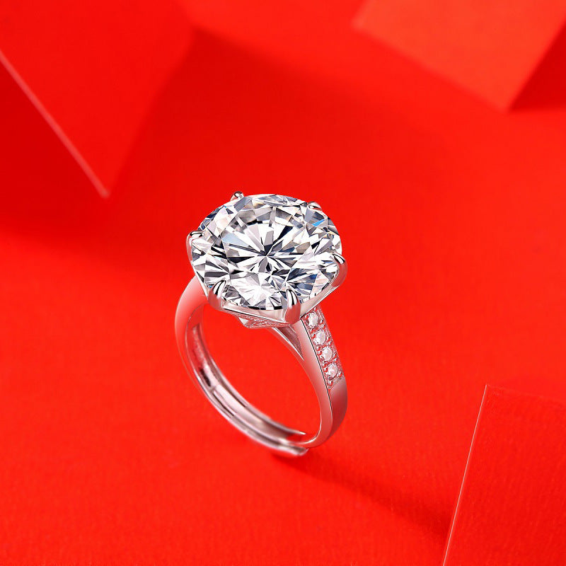 Bold Geometric Ring with Moissanite