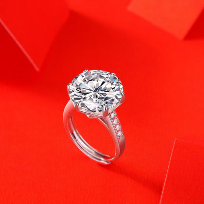 Bold Geometric Ring with Moissanite