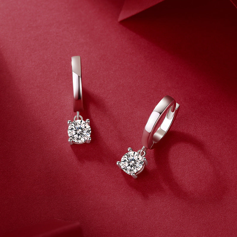 Bold Round Cut Moissanite Earrings for Women
