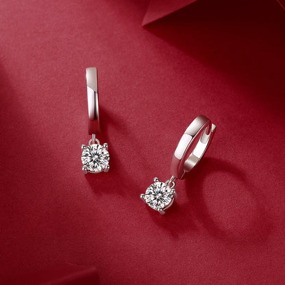 Bold Round Cut Moissanite Earrings for Women