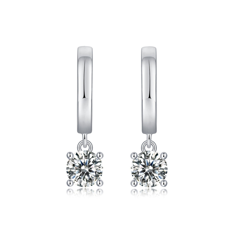 Bold Round Cut Moissanite Earrings for Women