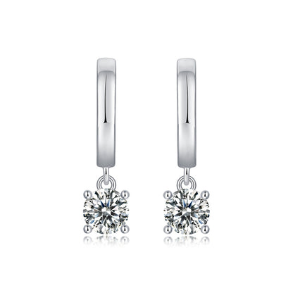 Bold Round Cut Moissanite Earrings for Women