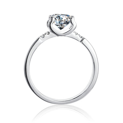 Bullhead Moissanite Engagement Ring - 925 Sterling Silver Secure Four-Prong Wedding Jewelry