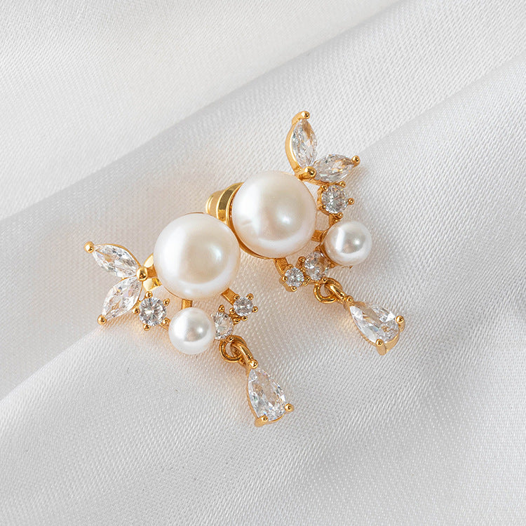 Chanel Style Geometric Gold Plated Earrings - Classic Circle Design Dainty Studs for Women