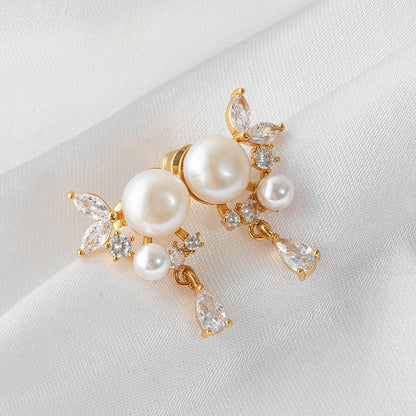 Chanel Style Geometric Gold Plated Earrings - Classic Circle Design Dainty Studs for Women