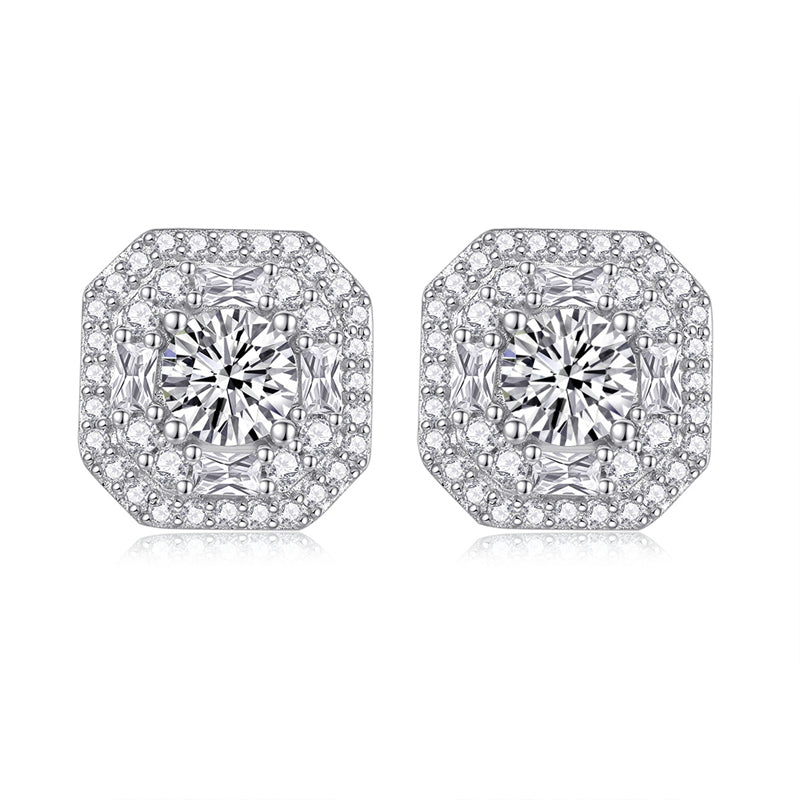 Chic 925 Silver Square Shape Earrings