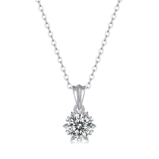 Chic Floral Moissanite Necklace for Everyday Wear