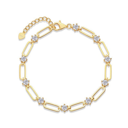 Chic Geometric Band with Sparkling Stones