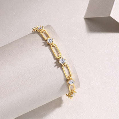 Chic Geometric Band with Sparkling Stones