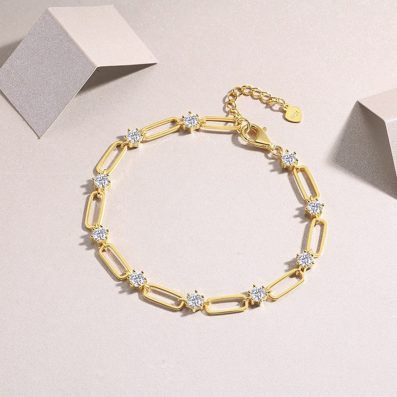 Chic Geometric Band with Sparkling Stones