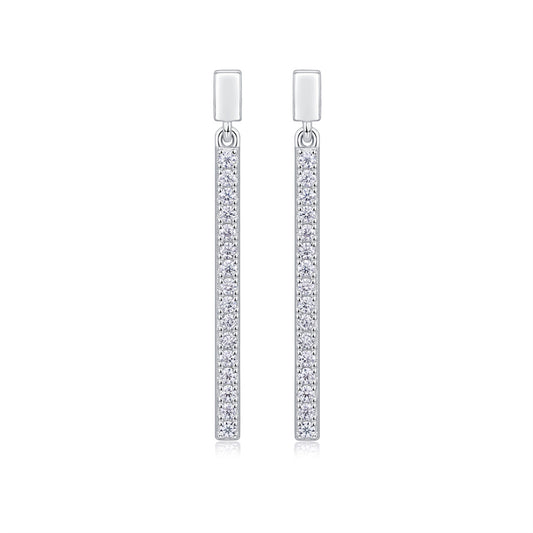 Chic Geometric Moissanite Hoop Earrings for Office Style