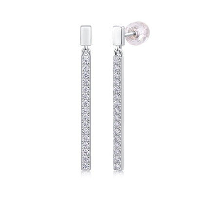 Chic Geometric Moissanite Hoop Earrings for Office Style