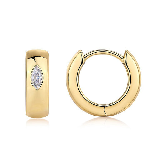 Chic Geometric Moissanite Hoop Earrings for Women