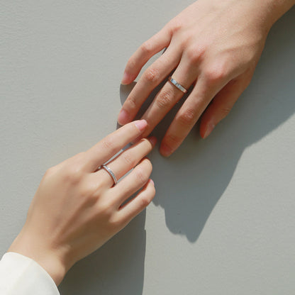 Chic Geometric Silver Rings for Him & Her