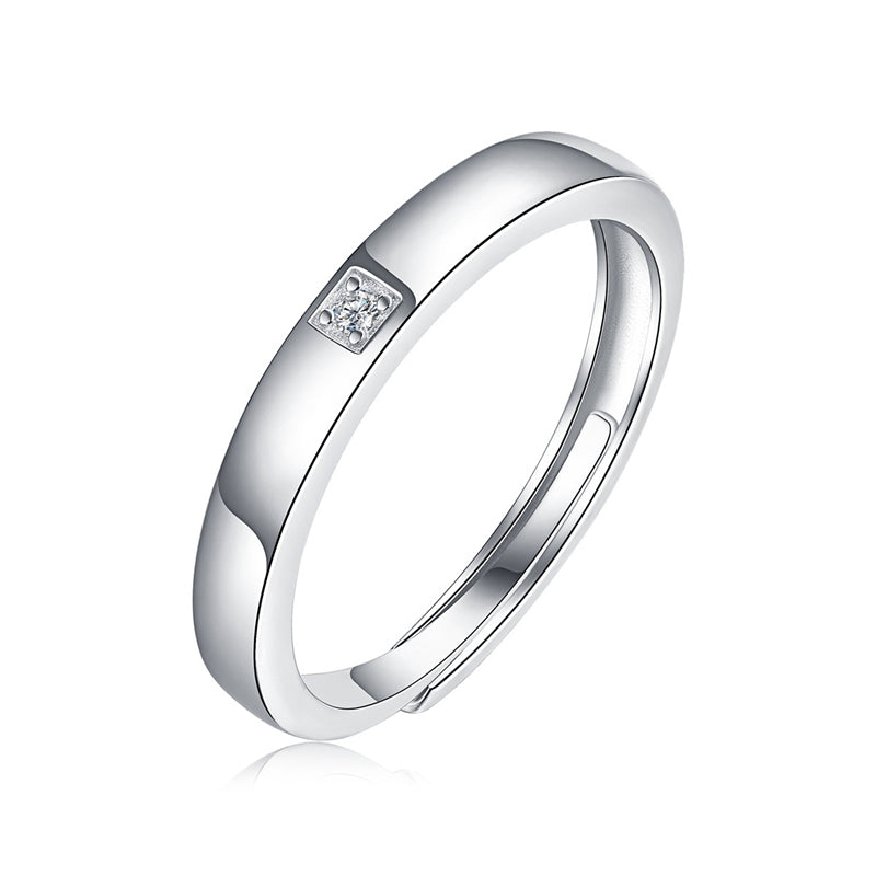 Chic Geometric Silver Rings for Him & Her
