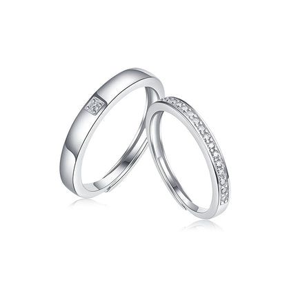 Chic Geometric Silver Rings for Him & Her