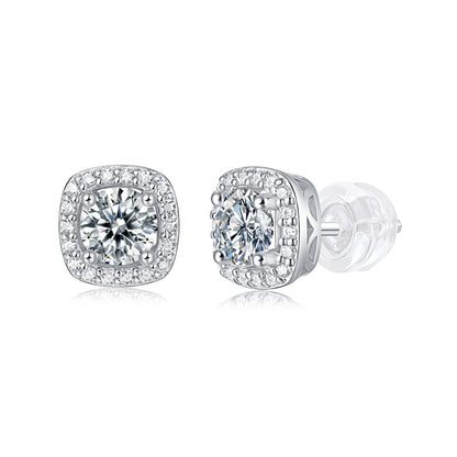 Chic Square Moissanite Stud Earrings for Everyday Wear