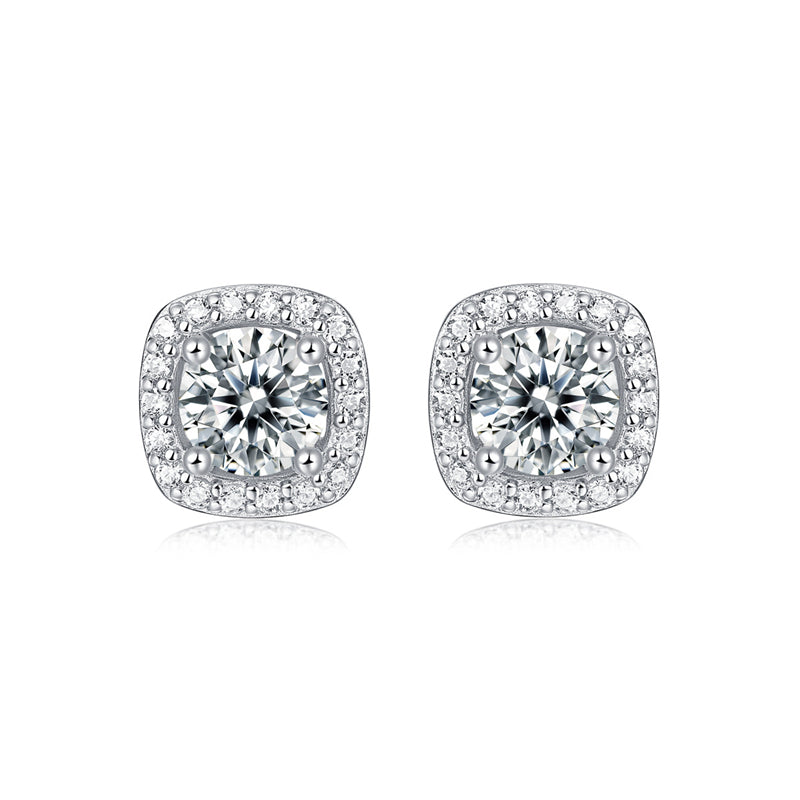 Chic Square Moissanite Stud Earrings for Everyday Wear