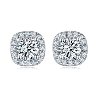 Chic Square Moissanite Stud Earrings for Everyday Wear