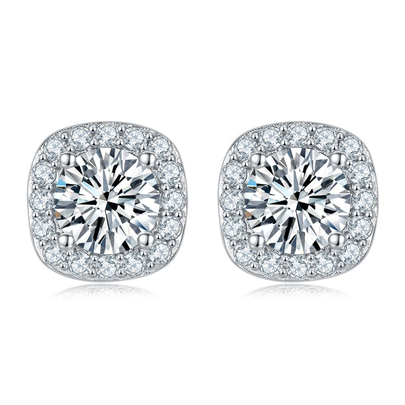 Chic Square Moissanite Stud Earrings for Everyday Wear