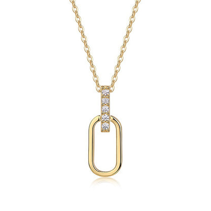 Chic Women's Silver Necklace with Sparkling 2mm Moissanite