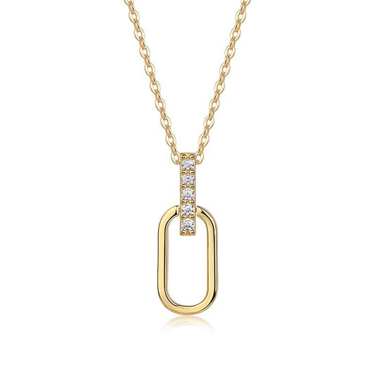 Chic Women's Silver Necklace with Sparkling 2mm Moissanite