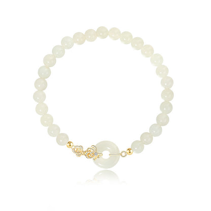 Chrysanthemum Jade Bracelet 925 Silver Floral Oriental Jewelry