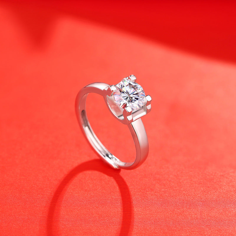 Classic Bullhead Ring with Moissanite