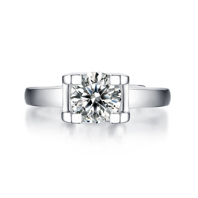 Classic Bullhead Ring with Moissanite