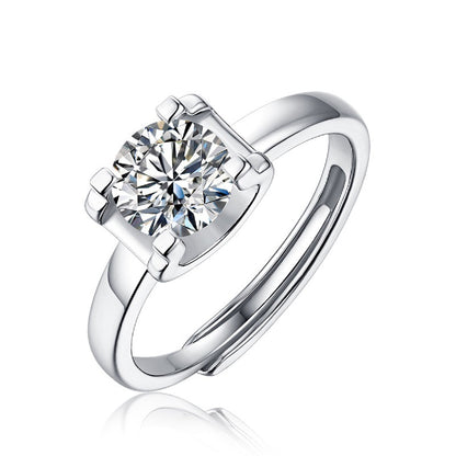 Classic Bullhead Ring with Moissanite