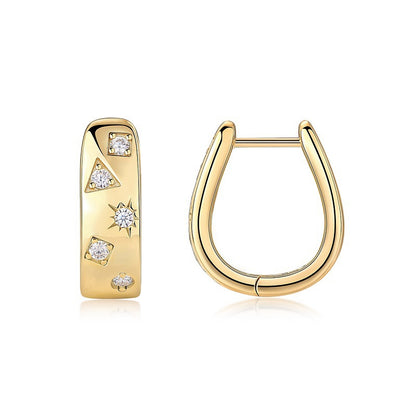 Classic Round Moissanite Hoops for Women
