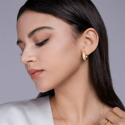 Classic Round Moissanite Hoops for Women
